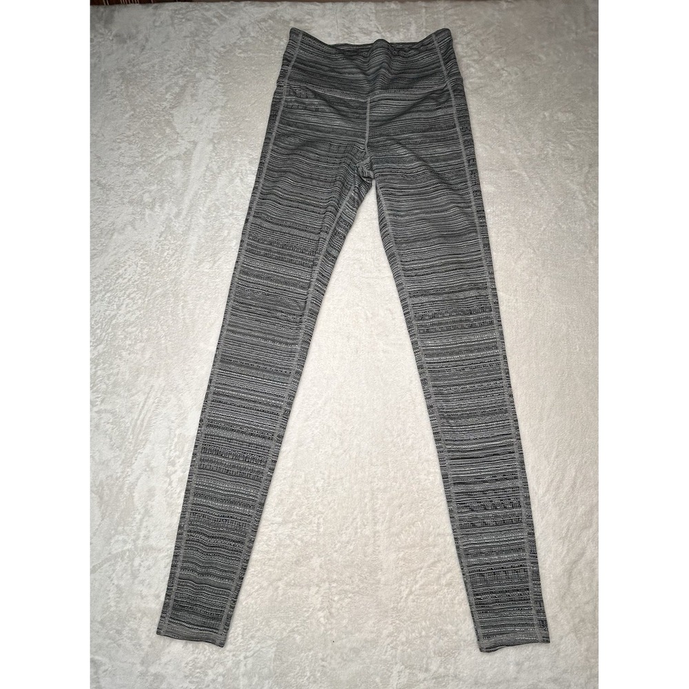 Athleta Jacquard Chaturanga Leggings Textured‎ Black White Womens Small